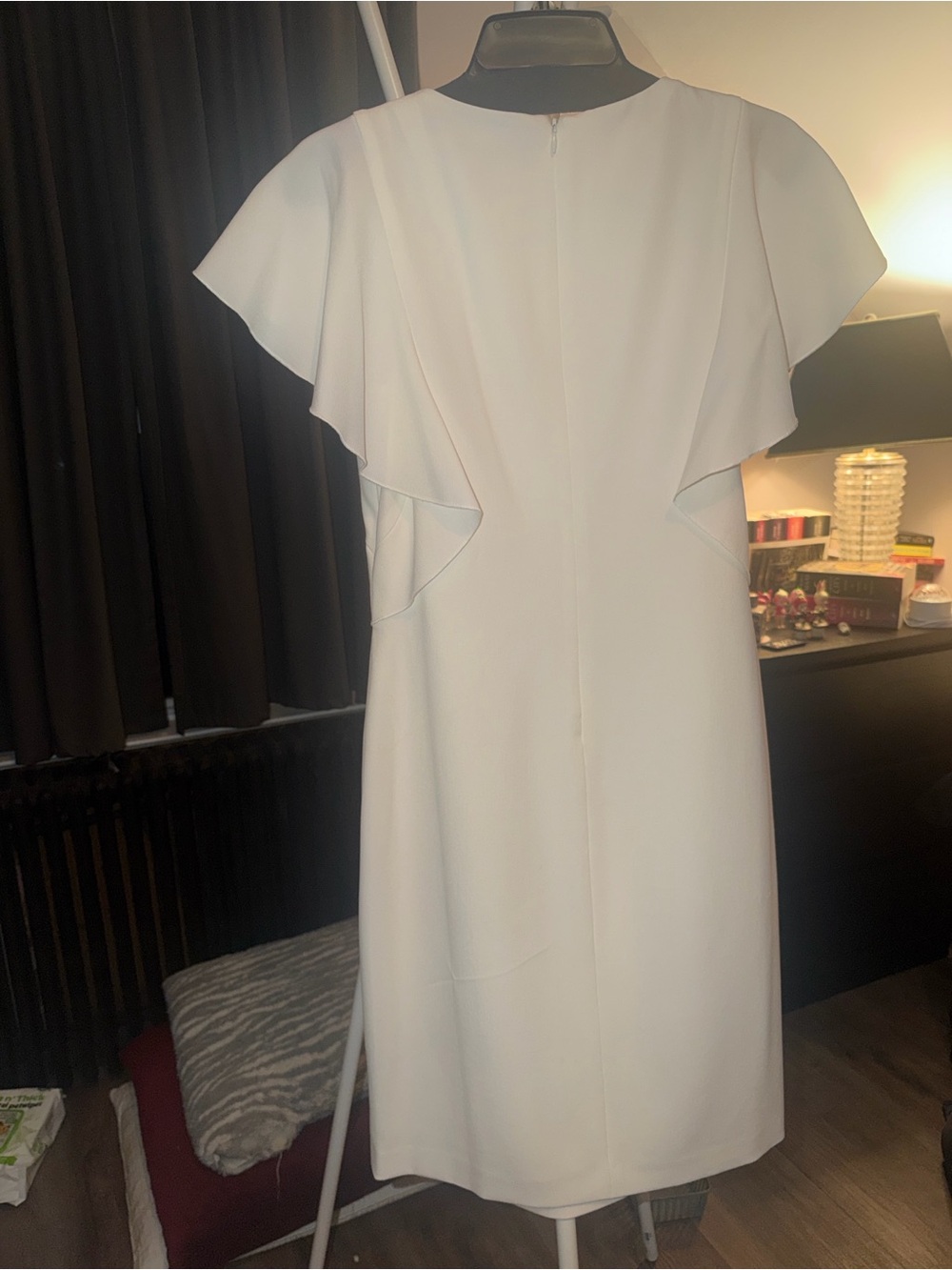 Lauren Ralph Lauren Ivory Flutter-Sleeve Midi Dress